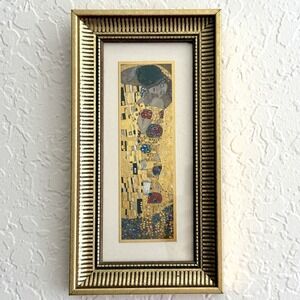 Gustav Klimt The Kiss Framed Print Small Wall Art Home Decor Gold Gallery Wall